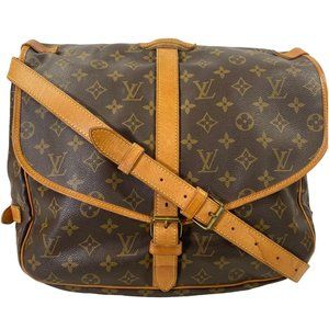 Authentic Louis Vuitton Crossbody Bag Saumur 35 Monogram Used LV Handbag Vintage